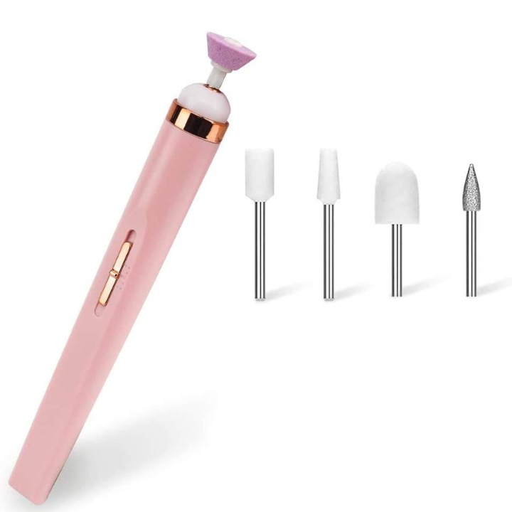 Freza Electrica Unghii HOZRO, Tip Pix Cu Design Compact si Elegant, Culoare Roz