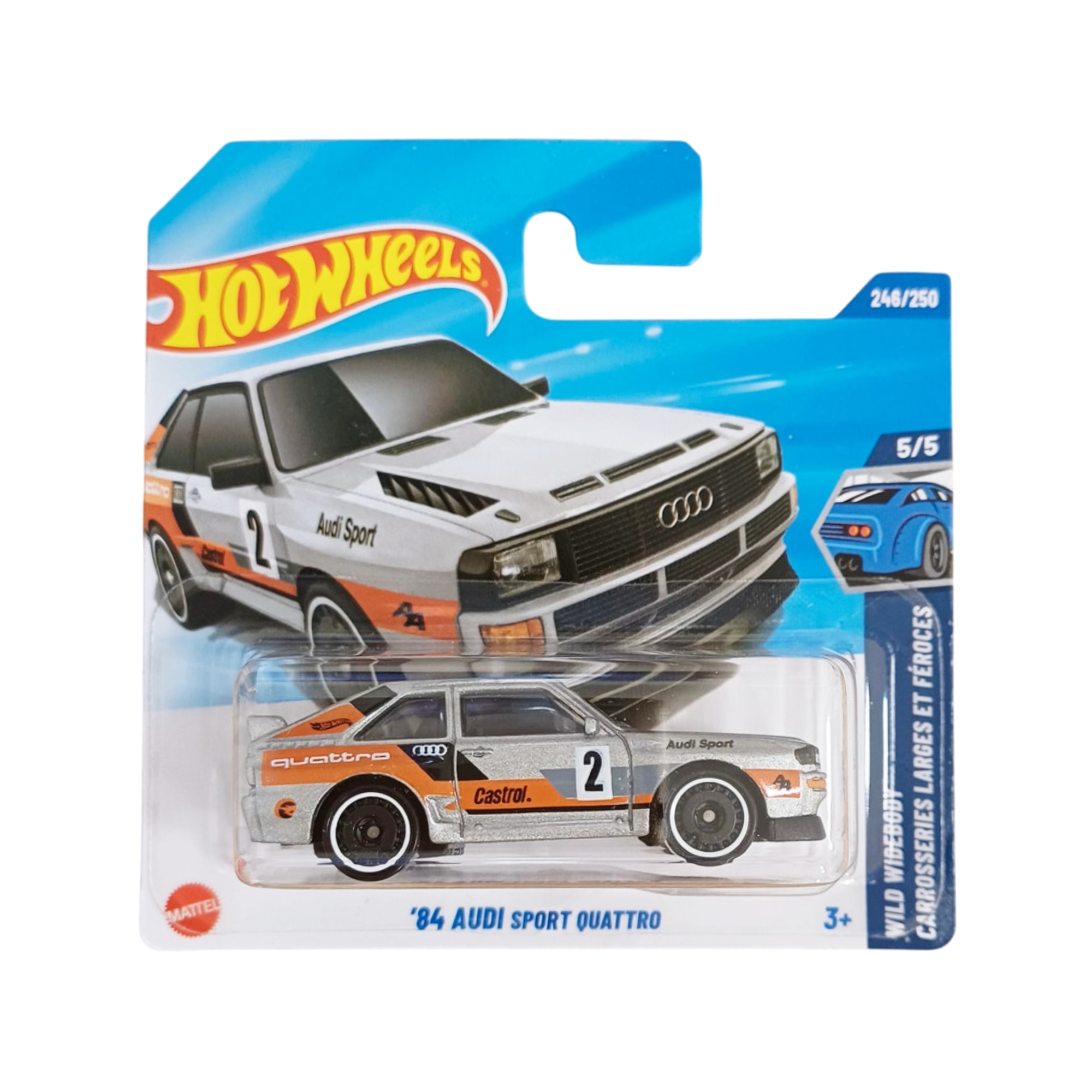 Masinuta Hot Wheels '84 Audi Sport Quattro - Treasure Hunt, gri