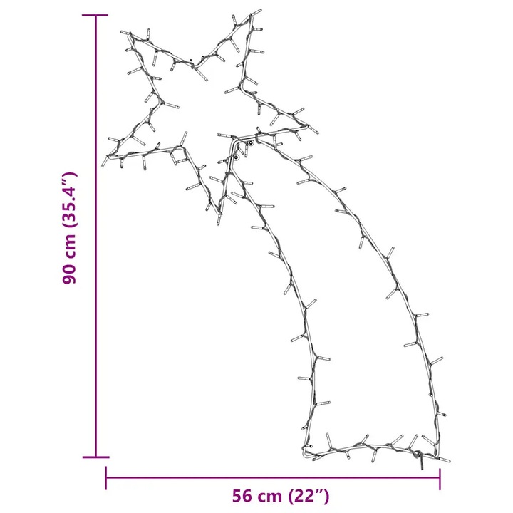 Lampa LED decorativa Craciun, VidaXL, 115 LED, 8 efecte luminoase, forma de stea