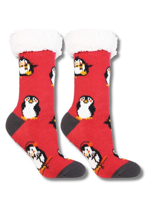 Sosete dama Moraj, acril, antiderapante, marime universala, multicolor