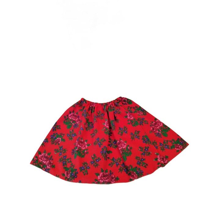 Фуста за момичета, Brak, модел с цветя, червена