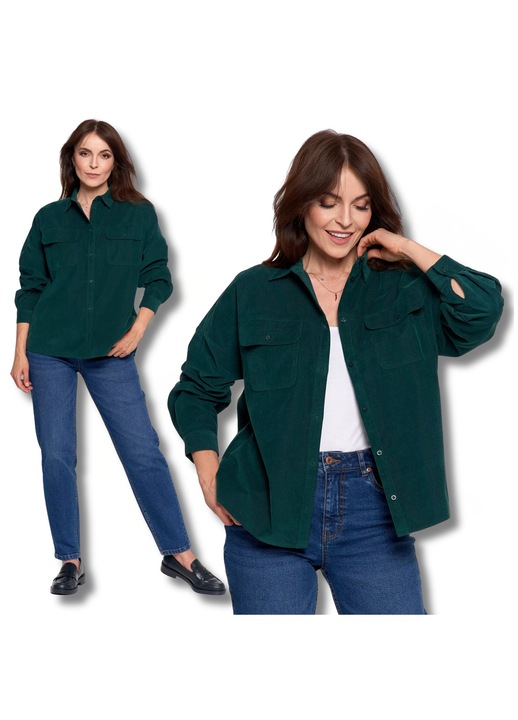 Camasa dama Moraj, catifea raiata, 100% bumbac, cu buzunare, L-XL INTL