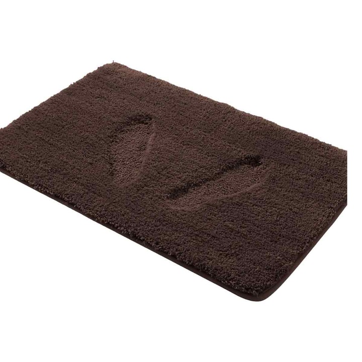 Pres de baie LR-20260824-30350 din microfibra, extra gros, antiderapant, absorbant, lavabil, maro inchis, 40 x 60 cm (16 x 24 in)