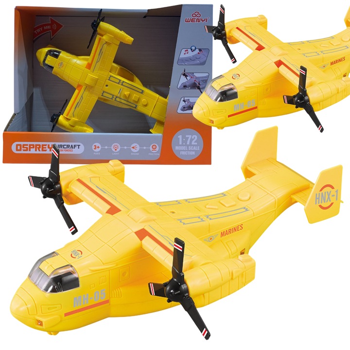 Avion de transport cu propulsie prin frecare, Maksik, efecte luminoase si sonore, 31x11,5x24cm