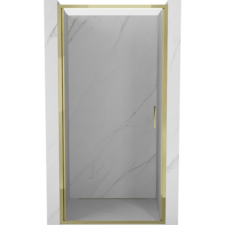 Mexen Exo usi de dus batante 75 cm, transparent, aurii - 817-075-000-50-00