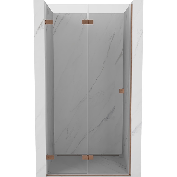 Mexen Lunar-F usa de dus pliabila stanga 100 cm, transparenta, cupru periat - 836-100-000-65-00-L