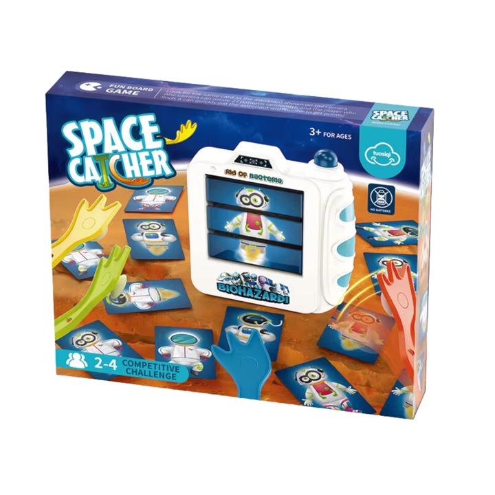 Társasjáték, Space Catcher, Swede, 27 kártya, fényképezőgép, 24,5x29,5x4,8cm