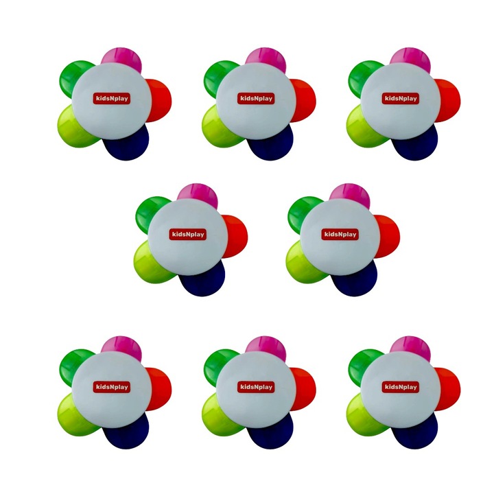 Set 8 Mini carioca 10 cm, kidsNplay, 5 culori fluorescente, plastic, 03 ani+