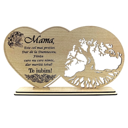 Decorațiune din lemn personalizabilă, mesaj, 30 x 18 cm