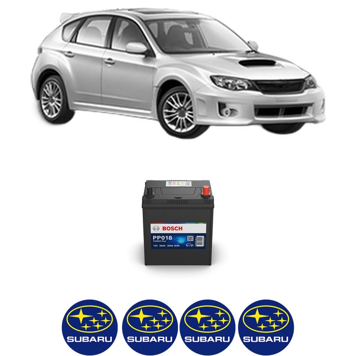 Baterie Acumulator 36 Ah 12 V 360 A SUBARU IMPREZA Hatchback (GP_) 2.0 AWD (GP7) din 2012 KW 110 CP 150 CMC 1995, auto, Bosch, 4x Stickere auto cu SUBARU
