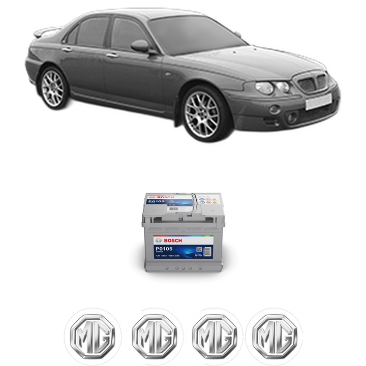 Baterie Acumulator 55 Ah 12 V 460 A MG MG ZT 180 din 2002-2005 KW 130 CP 177 CMC 2497, auto, Bosch, 4x Stickere auto cu MG