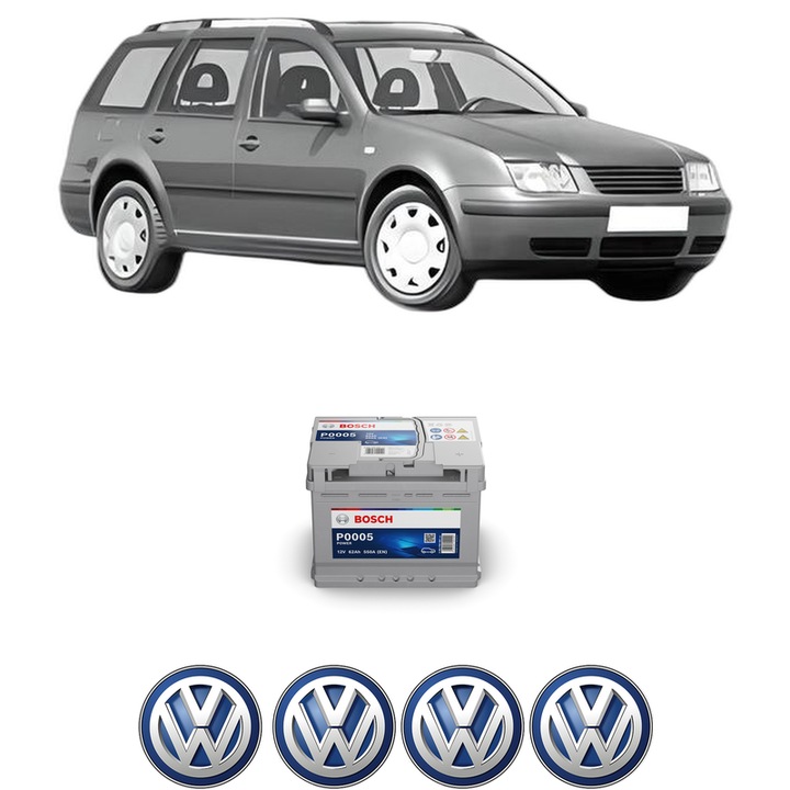 Baterie Acumulator 62 Ah 12 V 550 A Volkswagen BORA Variant (1J6) 1.8 T din 2000-2005 KW 110 CP 150 CMC 1781, auto, Bosch, 4x Stickere auto cu Volkswagen