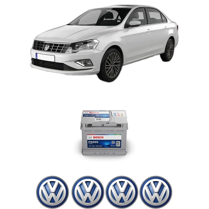 Baterie Acumulator 62 Ah 12 V 550 A Volkswagen JETTA IV (162, 163, AV3, AV2) 1.4 TSI Hybrid din 2011-2017 KW 125 CP 170 CMC 1395, auto, Bosch, 4x Stickere auto cu Volkswagen