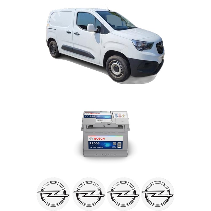 Baterie Acumulator 63 Ah 12 V 610 A OPEL COMBO Box Body/MPV (K9) 1.6 D din 2018-2021 KW 55 CP 75 CMC 1560, auto, Bosch, 4x Stickere auto cu OPEL