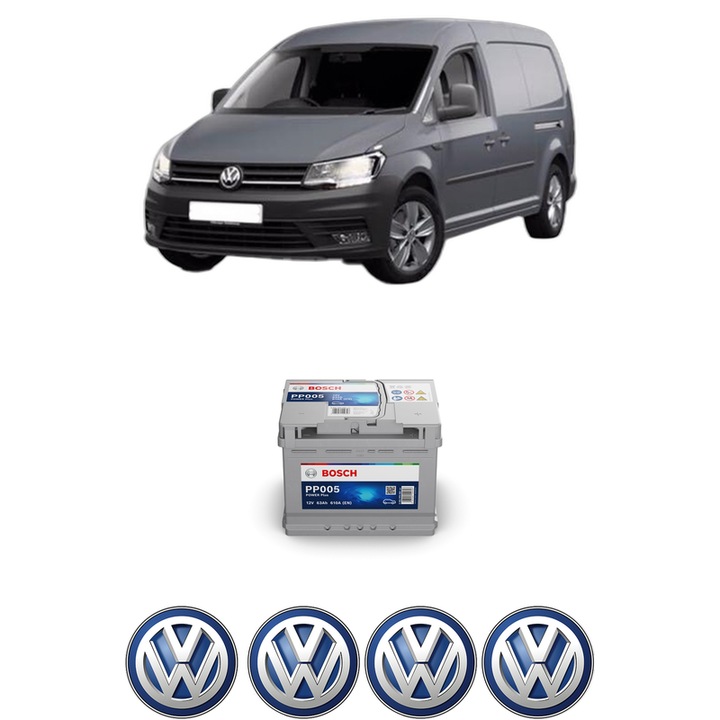 Baterie Acumulator 63 Ah 12 V 610 A Volkswagen CADDY IV MPV (SAB, SAJ) 1.4 TSI din 2015-2020 KW 92 CP 125 CMC 1395, auto, Bosch, 4x Stickere auto cu Volkswagen