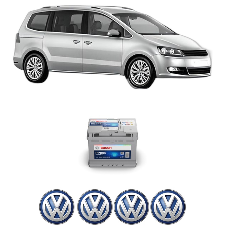 Baterie Acumulator 63 Ah 12 V 610 A Volkswagen SHARAN (7N1, 7N2) 2.0 TDI din 2013-2022 KW 130 CP 177 CMC 1968, auto, Bosch, 4x Stickere auto cu Volkswagen