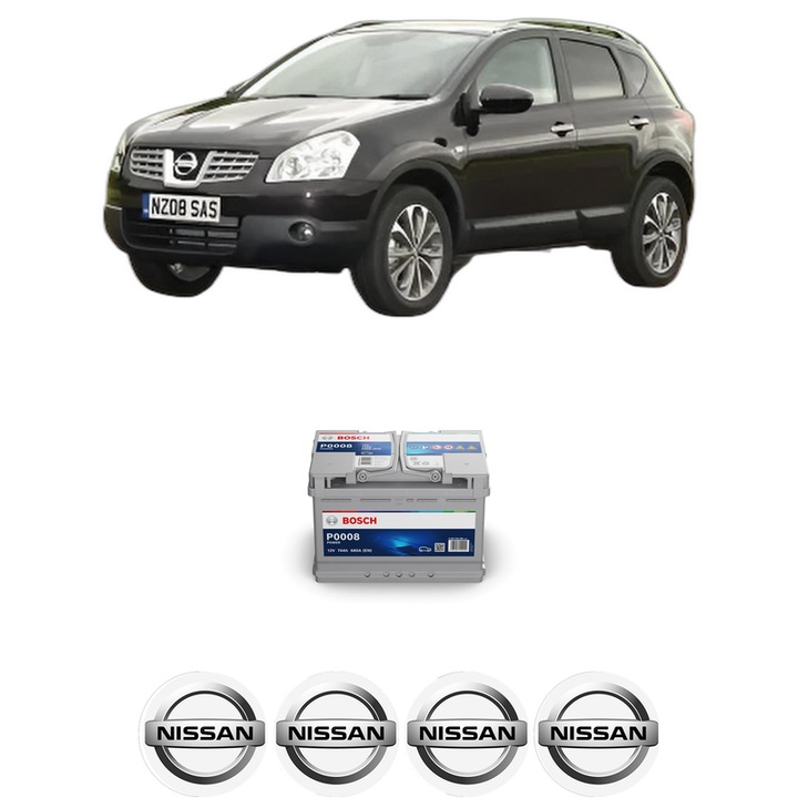 Baterie Acumulator 74 Ah 12 V 680 A NISSAN QASHQAI +2 VAN (JJ10E) 2.0 dCi All-wheel Drive din 2013-2013 KW 110 CP 150 CMC 1995, auto, Bosch, 4x Stickere auto cu NISSAN