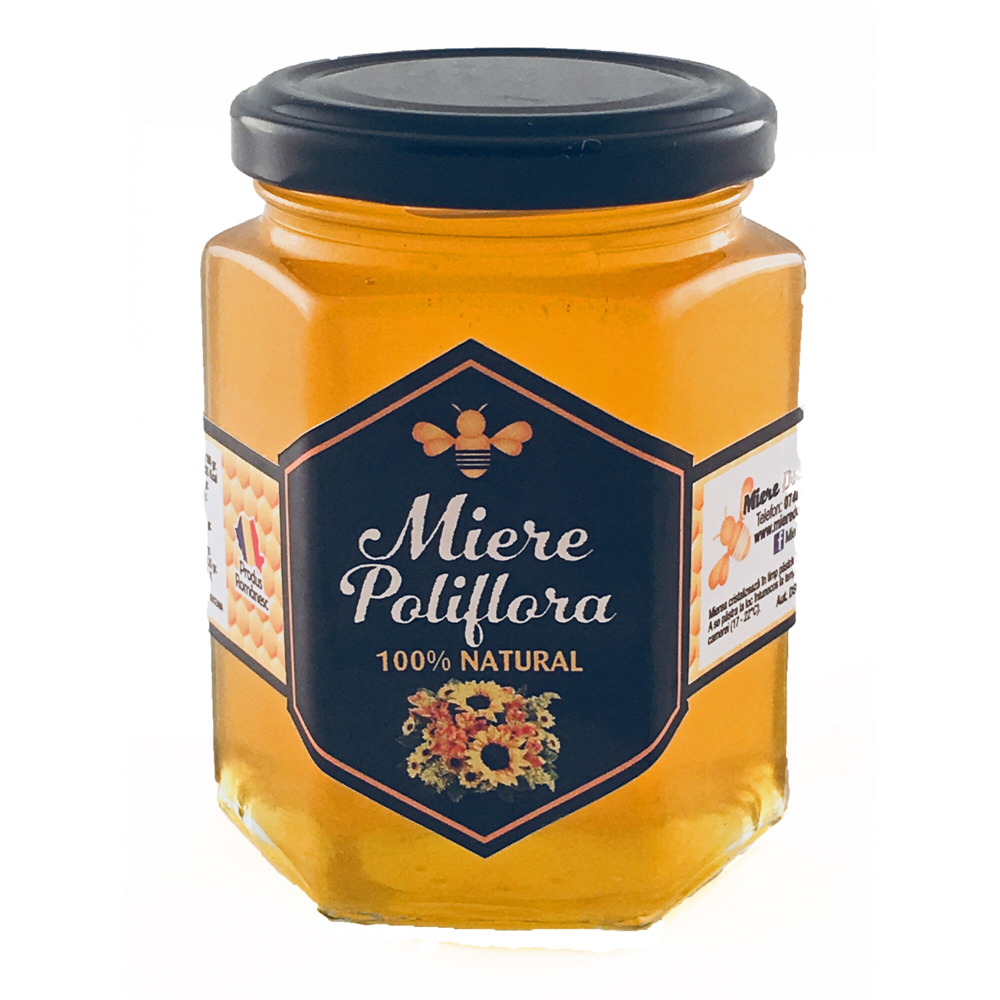 Miere poliflora 380 g 100 % naturala