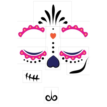 Tatuaje temporare Tatuin, Flower Skull, multicolor, 9 tatuaje Tatuaje temporare Tatuin, Flower Skull, multicolor, 9 tatuaje