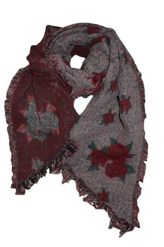 Esarfa rafinata cu doua fete si imprimeu,D&J Exclusive,Marsala Esarfa rafinata cu doua fete si imprimeu,D&J Exclusive,Marsala