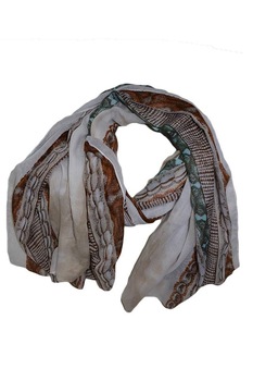 Esarfa moderna cu imprimeu rafinat pe lungime, D&J Exclusive,Maro Esarfa moderna cu imprimeu rafinat pe lungime, D&J Exclusive,Maro