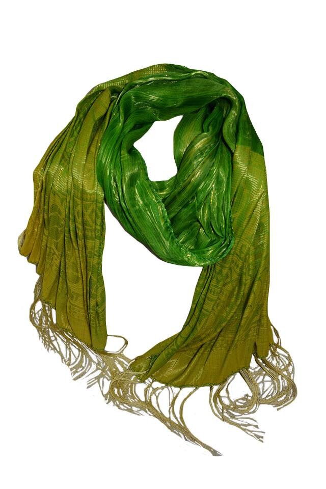 Esarfa fashion din matase fina in doua nuante vii,D&J Exclusive,Verde