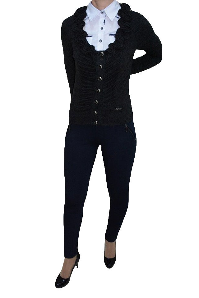 Pantaloni mulati, croiala simpla , D&J Exclusive, Albastru marin