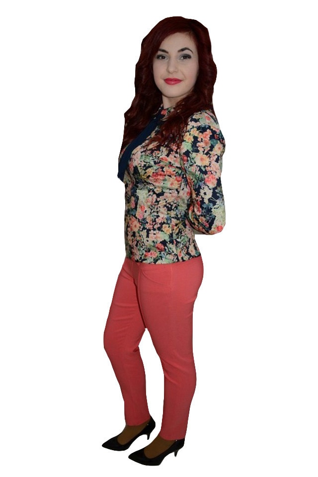 Pantaloni trendy cu o cusatura chic pe mijloc D&J Exclusive, Corai, 40