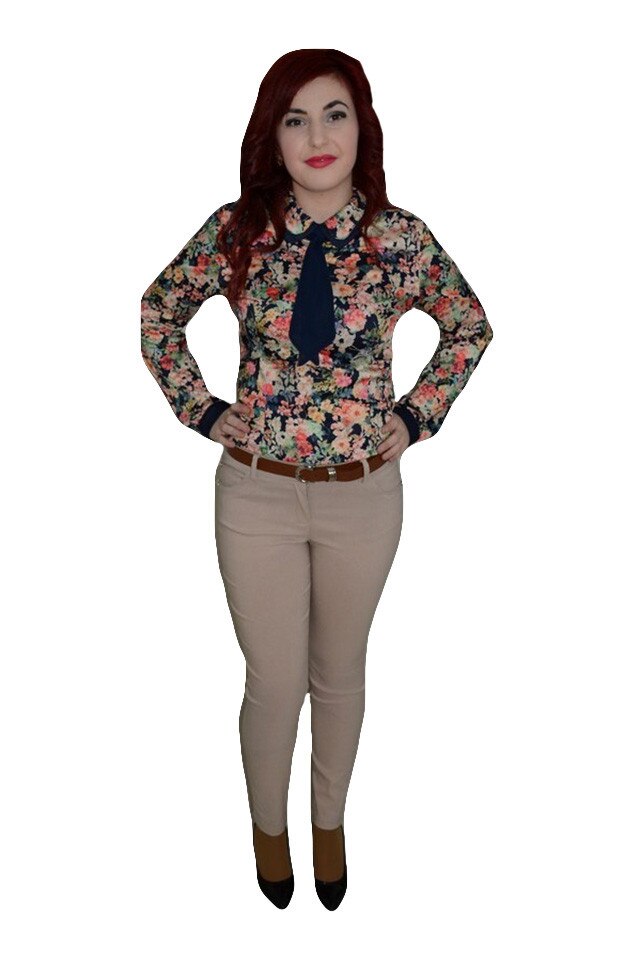 Pantaloni rafinati, croi simplu , D&J Exclusive, Bej, 38