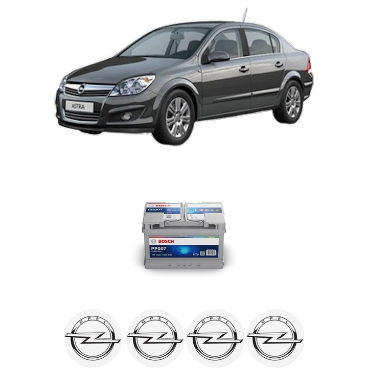 Baterie Acumulator 72 Ah 12 V 720 A OPEL ASTRA H CLASSIC Saloon (A04) 1.7 CDTI (L69) din 2009 KW 92 CP 125 CMC 1686, auto, Bosch, 4x Stickere auto cu OPEL