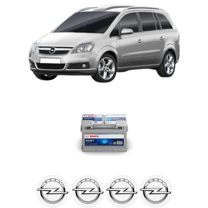 Baterie Acumulator 72 Ah 12 V 720 A OPEL ZAFIRA / ZAFIRA FAMILY B (A05) 1.9 CDTI (M75) din 2005-2015 KW 110 CP 150 CMC 1910, auto, Bosch, 4x Stickere auto cu OPEL