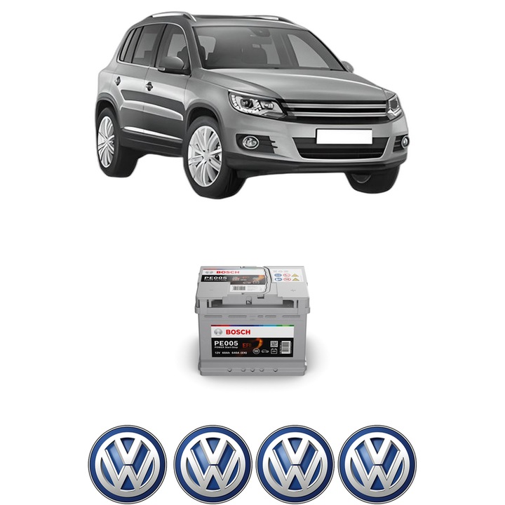 Baterie Acumulator 60 Ah 12 V 640 A Volkswagen TIGUAN (5N_) 1.4 TSI din 2015-2018 KW 92 CP 125 CMC 1395, auto, Bosch, 4x Stickere auto cu Volkswagen