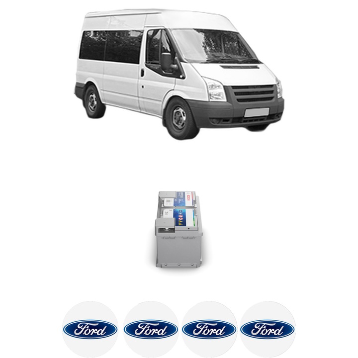 Baterie Acumulator 85 Ah 12 V 800 A FORD TRANSIT Bus (FD_ _, FB_ _, FS_ _, FZ_ _, FC_ _) 2.2 TDCi RWD din 2011-2014 KW 92 CP 125 CMC 2198, auto, Bosch, 4x Stickere auto cu FORD