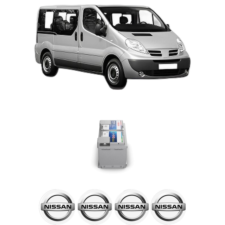 Baterie Acumulator 85 Ah 12 V 800 A NISSAN PRIMASTAR Bus (X83) dCi 80 din 2001 KW 60 CP 80 CMC 1870, auto, Bosch, 4x Stickere auto cu NISSAN