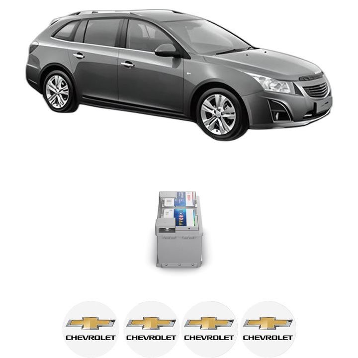 Baterie Acumulator 85 Ah 12 V 800 A CHEVROLET CRUZE Station Wagon (J308) 1.7 TD din 2012 KW 96 CP 131 CMC 1686, auto, Bosch, 4x Stickere auto cu CHEVROLET