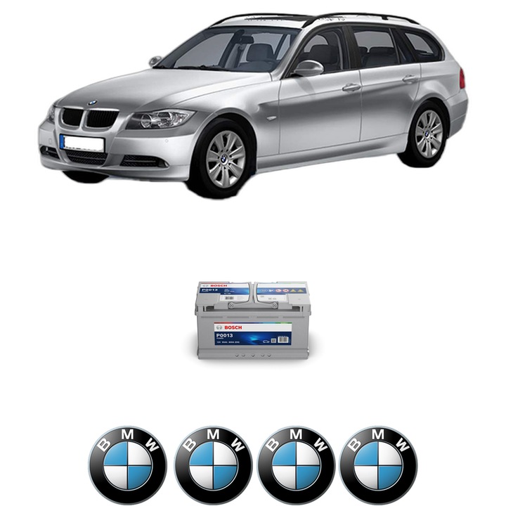 Baterie Acumulator 95 Ah 12 V 800 A BMW Seria 3 Touring (E91) 330 d din 2004-2008 KW 170 CP 231 CMC 2993, auto, Bosch, 4x Stickere auto cu BMW