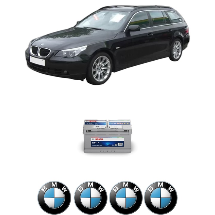 Baterie Acumulator 95 Ah 12 V 800 A BMW Seria 5 Touring (E61) 520 d din 2005-2010 KW 120 CP 163 CMC 1995, auto, Bosch, 4x Stickere auto cu BMW