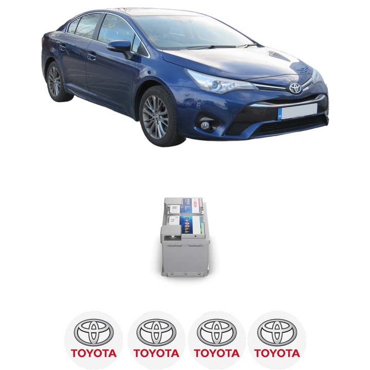 Baterie Acumulator 85 Ah 12 V 800 A TOYOTA AVENSIS Saloon (_T27_) 2.0 D-4D (ADT270_, ADT270R) din 2011-2018 KW 91 CP 124 CMC 1998, auto, Bosch, 4x Stickere auto cu TOYOTA