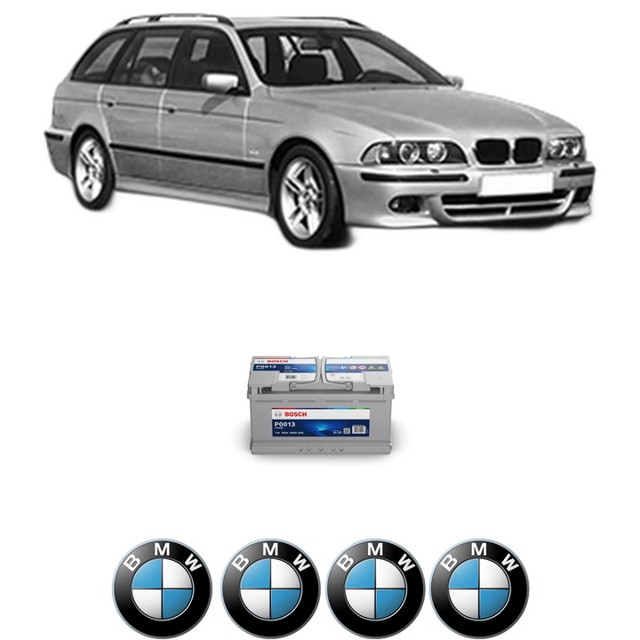 Baterie Acumulator 95 Ah 12 V 800 A BMW Seria 5 Touring (E39) 525 d din 2000-2004 KW 120 CP 163 CMC 2497, auto, Bosch, 4x Stickere auto cu BMW