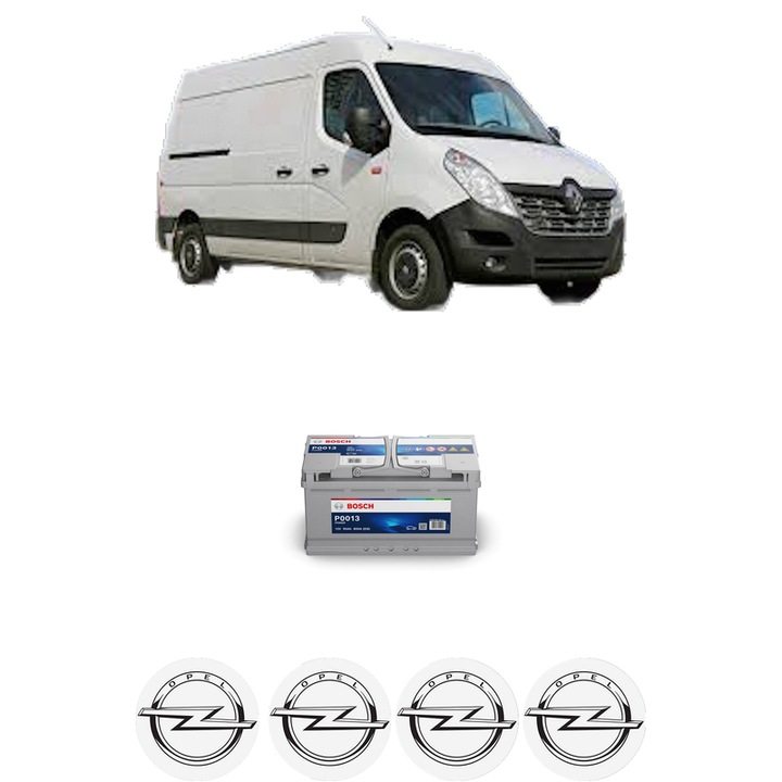 Baterie Acumulator 95 Ah 12 V 800 A OPEL MOVANO B Van (X62) 2.3 CDTI FWD (FV) din 2014 KW 100 CP 136 CMC 2298, auto, Bosch, 4x Stickere auto cu OPEL