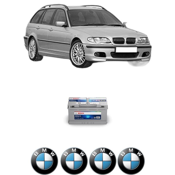 Baterie Acumulator 100 Ah 12 V 830 A BMW Seria 3 Touring (E46) 330 xd din 2000-2003 KW 135 CP 184 CMC 2926, auto, Bosch, 4x Stickere auto cu BMW