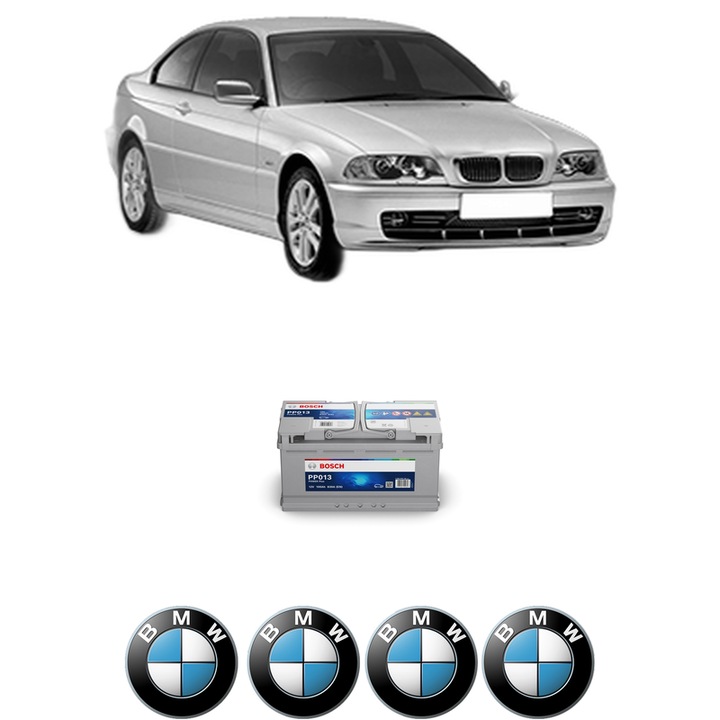 Baterie Acumulator 100 Ah 12 V 830 A BMW Seria 3 (E46) 330 xd din 2000-2003 KW 135 CP 184 CMC 2926, auto, Bosch, 4x Stickere auto cu BMW