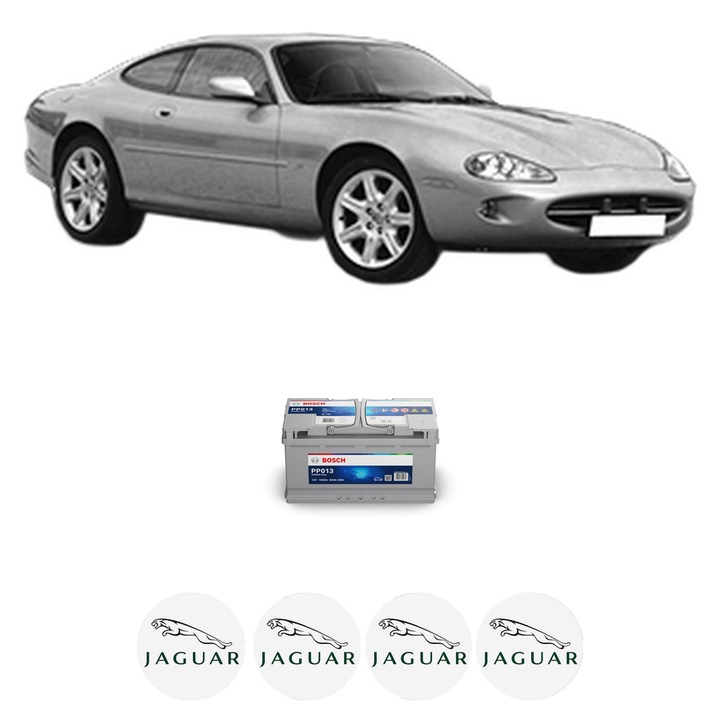 Baterie Acumulator 100 Ah 12 V 830 A JAGUAR XK 8 Coupe (X100) R 4.2 din 2002-2005 KW 291 CP 396 CMC 4196, auto, Bosch, 4x Stickere auto cu JAGUAR