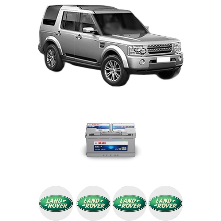 Baterie Acumulator 100 Ah 12 V 830 A LAND ROVER DISCOVERY IV (L319) 5.0 V8 4x4 din 2009-2018 KW 276 CP 375 CMC 4999, auto, Bosch, 4x Stickere auto cu LAND ROVER