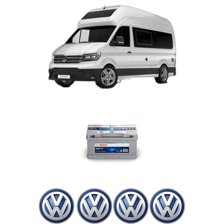 Baterie Acumulator 95 Ah 12 V 800 A Volkswagen GRAND CALIFORNIA Camper (SCB, SCC) 2.0 TDI FWD din 2019 KW 103 CP 140 CMC 1968, auto, Bosch, 4x Stickere auto cu Volkswagen