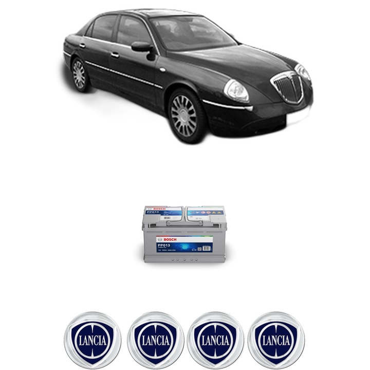 Baterie Acumulator 100 Ah 12 V 830 A LANCIA THESIS (841_) 2.4 JTD (841AXD1B02) din 2002-2009 KW 110 CP 150 CMC 2387, auto, Bosch, 4x Stickere auto cu LANCIA