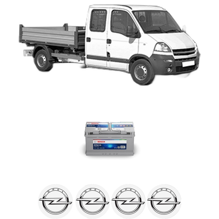 Baterie Acumulator 100 Ah 12 V 830 A OPEL MOVANO A Platform/Chassis (X70) 3.0 DTI (ED, HD, UD0, UD4) din 2003 KW 100 CP 136 CMC 2953, auto, Bosch, 4x Stickere auto cu OPEL