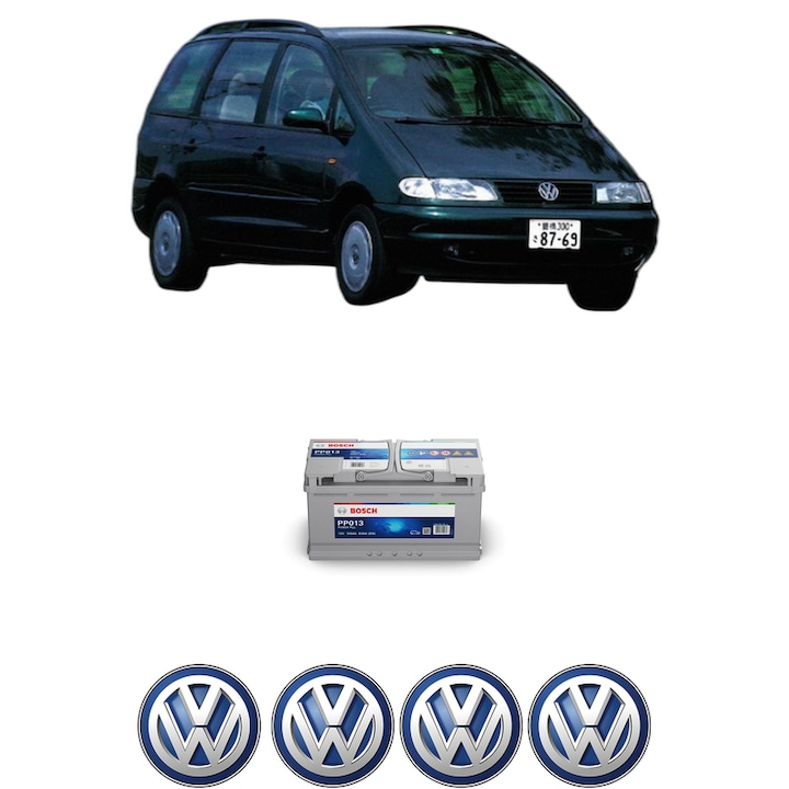 Baterie Acumulator 100 Ah 12 V 830 A Volkswagen SHARAN VAN (7M_) 1.9 TDI (7M9) din 2002-2003 KW 96 CP 131 CMC 1896, auto, Bosch, 4x Stickere auto cu Volkswagen