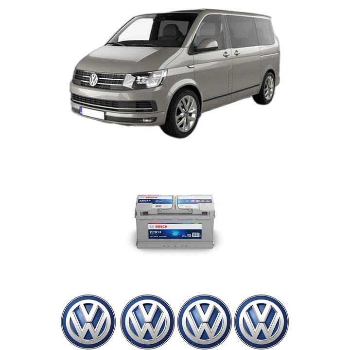 Baterie Acumulator 100 Ah 12 V 830 A Volkswagen TRANSPORTER T5 Bus (7HB, 7HJ, 7EB, 7EJ) 3.2 V6 4motion din 2003-2009 KW 173 CP 235 CMC 3189, auto, Bosch, 4x Stickere auto cu Volkswagen