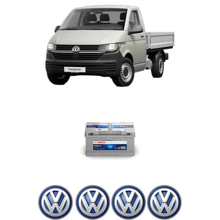 Baterie Acumulator 100 Ah 12 V 830 A Volkswagen TRANSPORTER T5 Platform/Chassis (7JD, 7JE, 7JL, 7JY, 7JZ, 7F 2.0 CNG din 2003-2011 KW 85 CP 115 CMC 1984, auto, Bosch, 4x Stickere auto cu Volkswagen